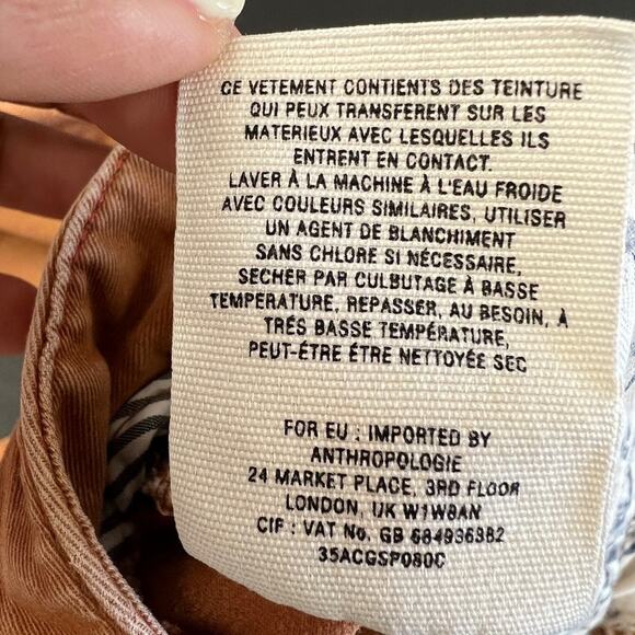 Pilcro and the Letterpress Skinny Jeans Womens 4 Burt Orange Velvet Mixed Media - Picture 16 of 16